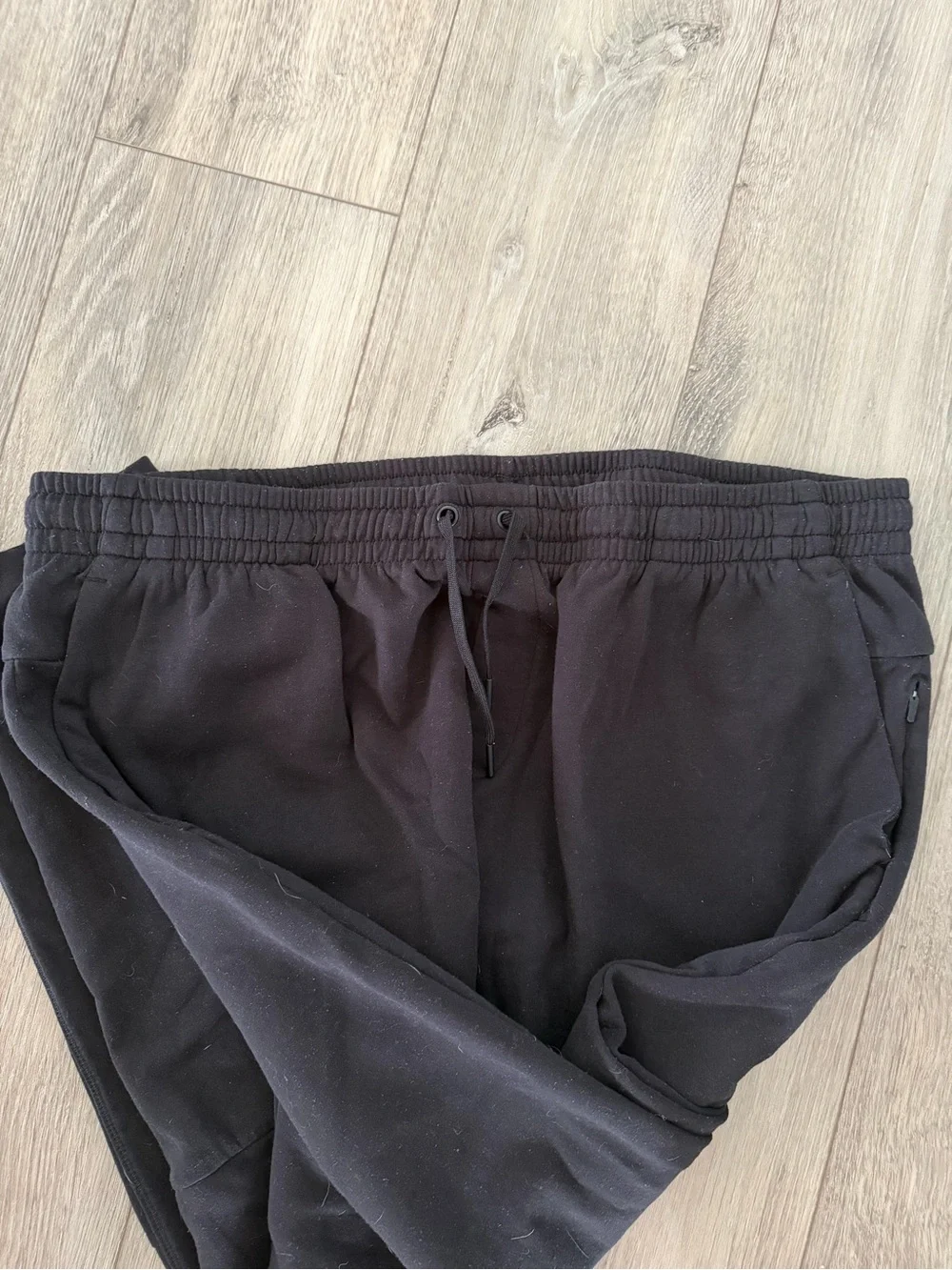 Men's Black Fleece Joggers with Elastic Waistband